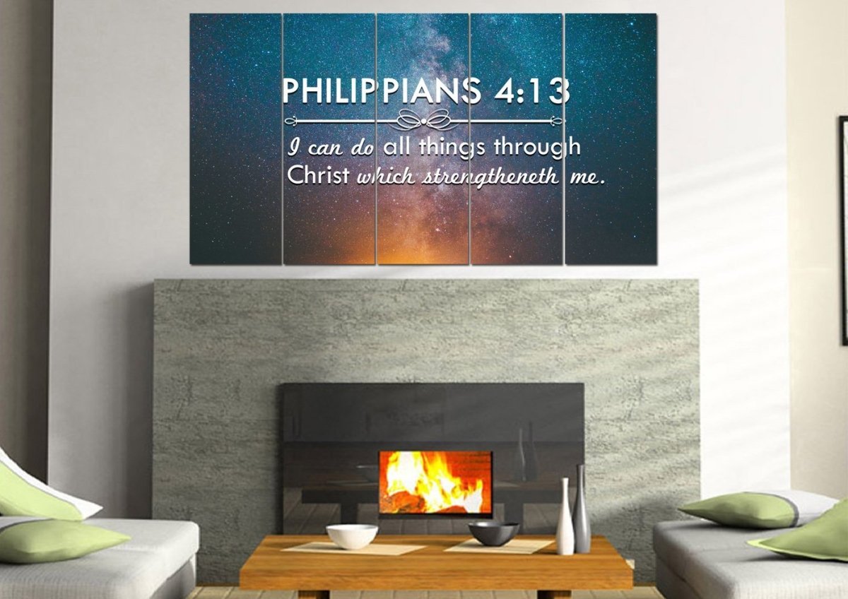 Philippians 413 Kjv #4 Bible Verse Canvas Wall Art - Christian Canvas Wall Art