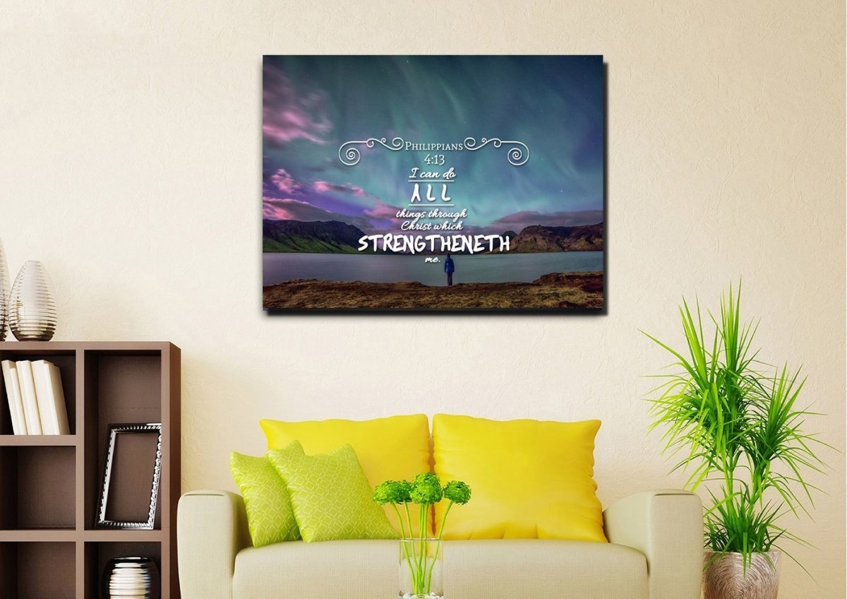 Philippians 413 Kjv #6 Bible Verse Canvas Wall Art - Christian Canvas Wall Art