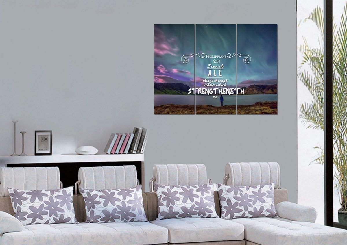 Philippians 413 Kjv #6 Bible Verse Canvas Wall Art - Christian Canvas Wall Art