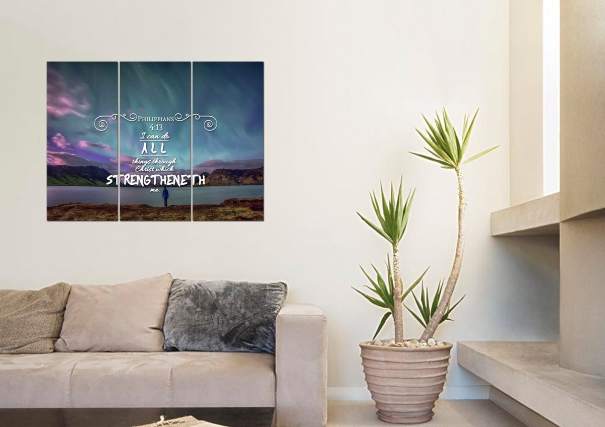 Philippians 413 Kjv #6 Bible Verse Canvas Wall Art - Christian Canvas Wall Art