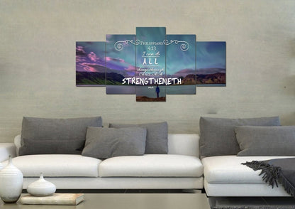 Philippians 413 Kjv #6 Bible Verse Canvas Wall Art - Christian Canvas Wall Art