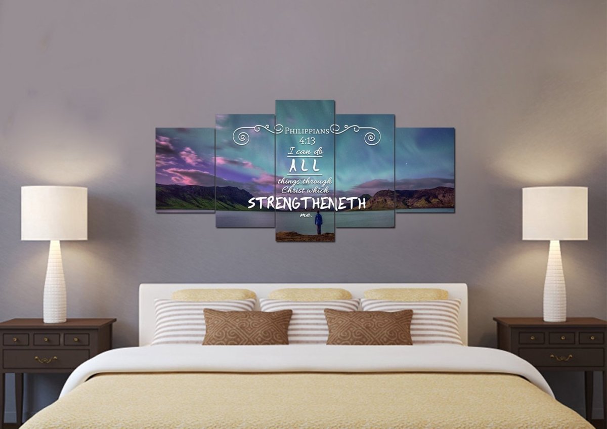 Philippians 413 Kjv #6 Bible Verse Canvas Wall Art - Christian Canvas Wall Art