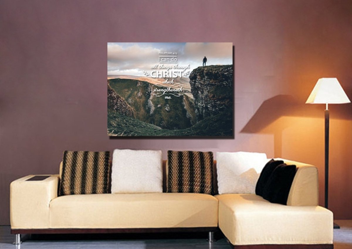 Philippians 413 Kjv #7 Bible Verse Canvas Wall Art - Christian Canvas Wall Art