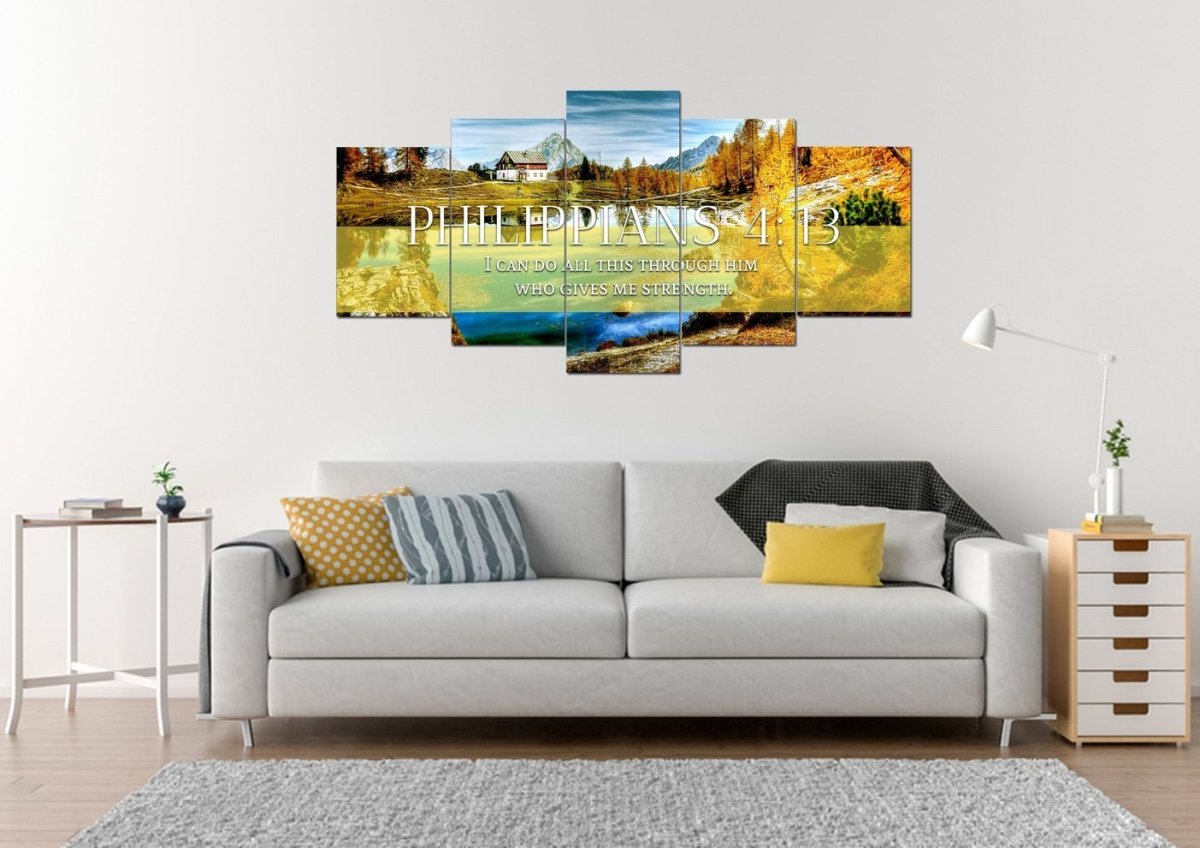 Philippians 413 Niv #11 Bible Verse Canvas Wall Art - Christian Canvas Wall Art