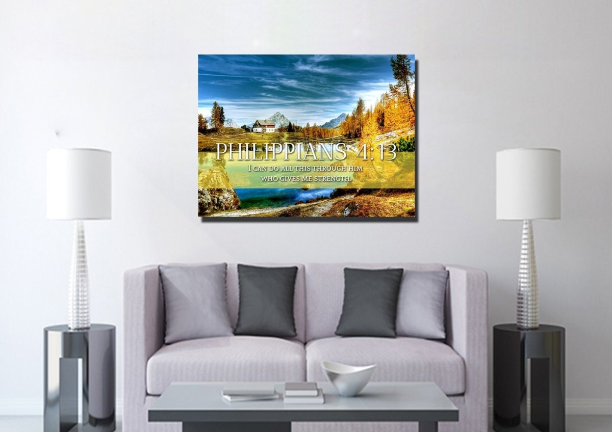Philippians 413 Niv #11 Bible Verse Canvas Wall Art - Christian Canvas Wall Art