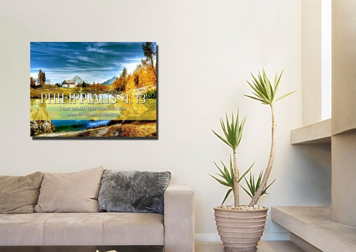 Philippians 413 Niv #11 Bible Verse Canvas Wall Art - Christian Canvas Wall Art