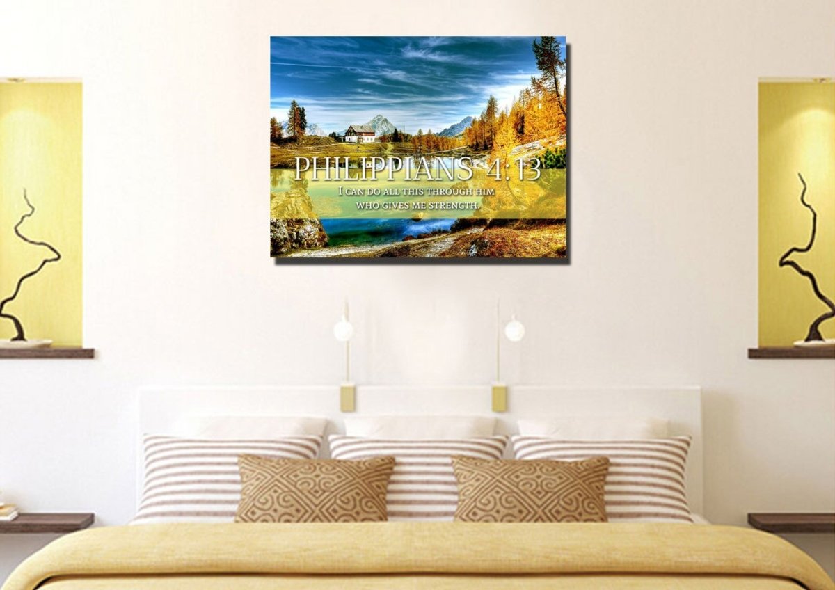 Philippians 413 Niv #11 Bible Verse Canvas Wall Art - Christian Canvas Wall Art