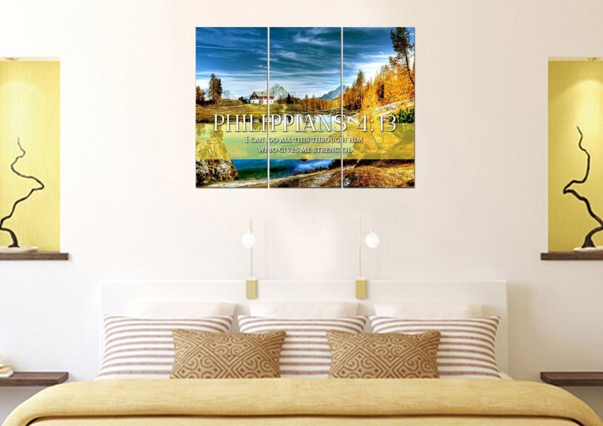 Philippians 413 Niv #11 Bible Verse Canvas Wall Art - Christian Canvas Wall Art