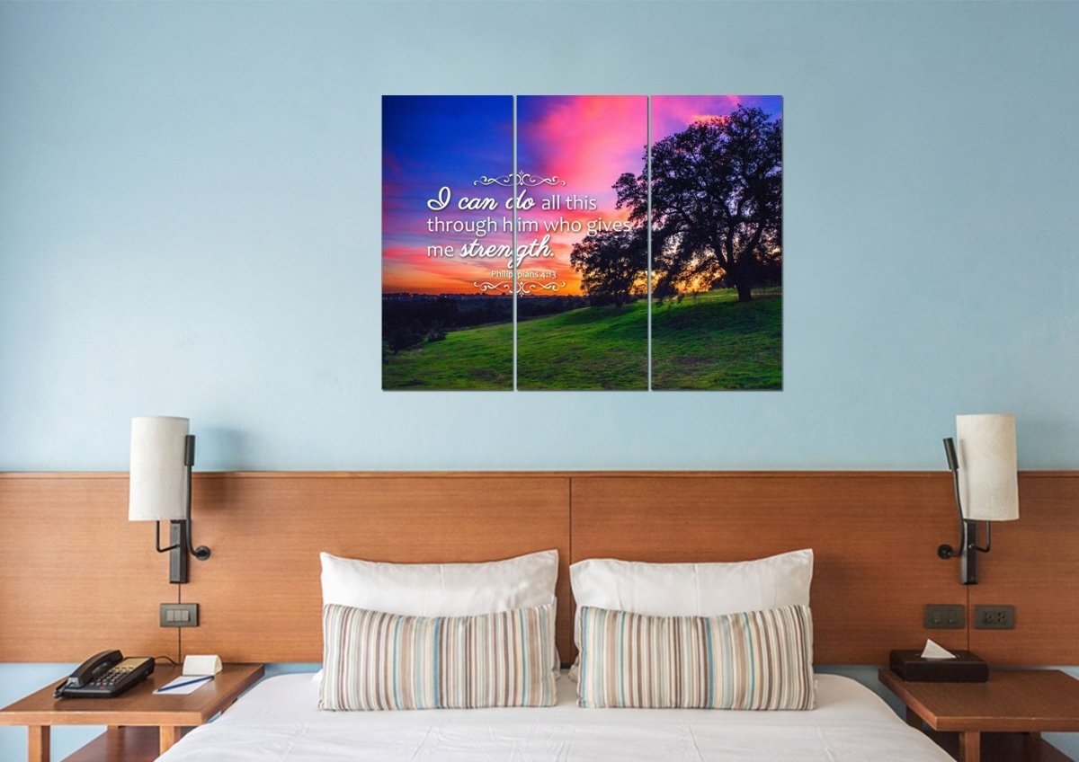 Philippians 413 Niv #2 Bible Verse Canvas Wall Art - Christian Canvas Wall Art