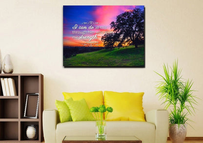 Philippians 413 Niv #2 Bible Verse Canvas Wall Art - Christian Canvas Wall Art
