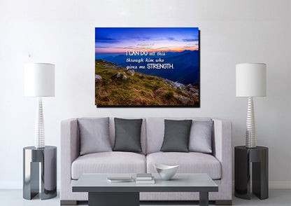 Philippians 413 Niv #3 Bible Verse Canvas Wall Art - Christian Canvas Wall Art