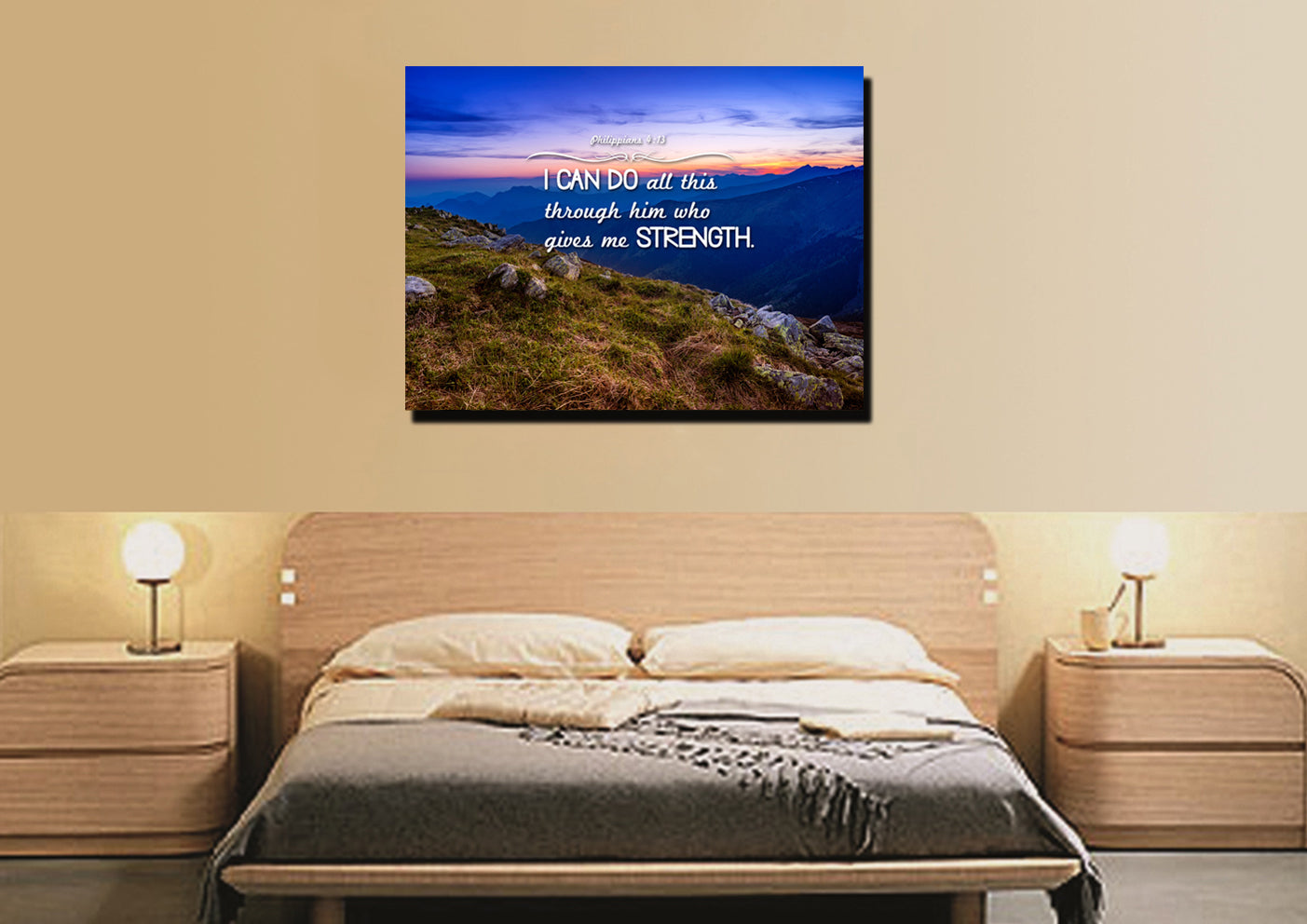 Philippians 413 Niv #3 Bible Verse Canvas Wall Art - Christian Canvas Wall Art