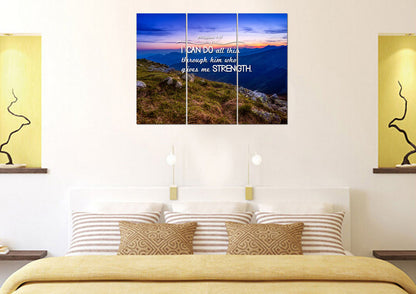 Philippians 413 Niv #3 Bible Verse Canvas Wall Art - Christian Canvas Wall Art