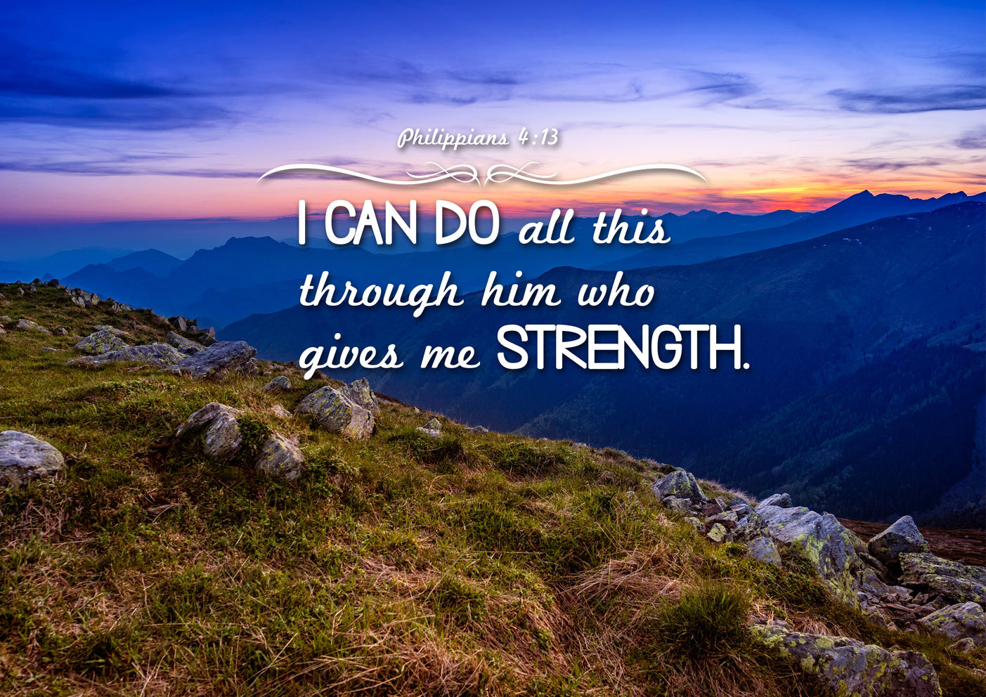 Philippians 413 Niv #3 Bible Verse Canvas Wall Art - Christian Canvas Wall Art