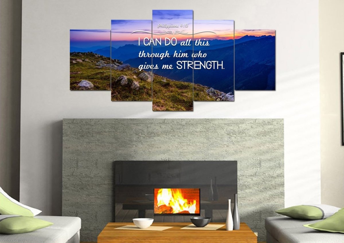 Philippians 413 Niv #3 Bible Verse Canvas Wall Art - Christian Canvas Wall Art