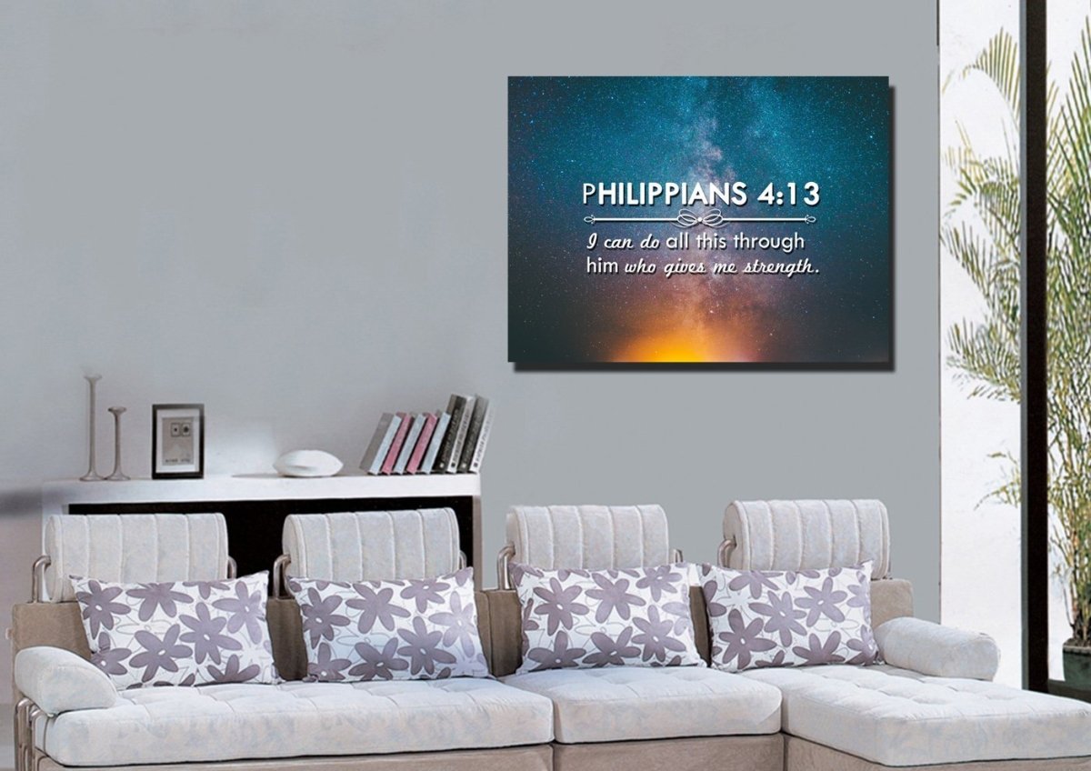 Philippians 413 Niv #4 Bible Verse Canvas Wall Art - Christian Canvas Wall Art