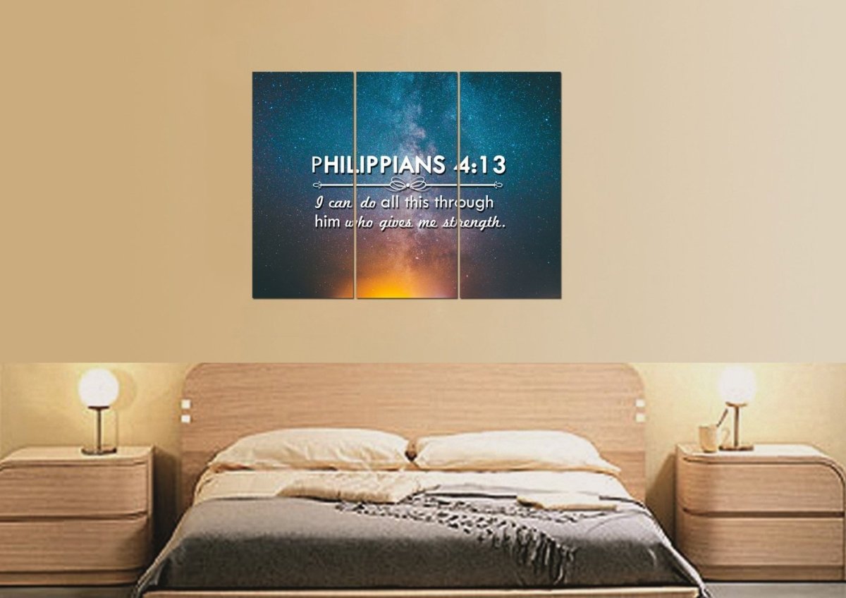 Philippians 413 Niv #4 Bible Verse Canvas Wall Art - Christian Canvas Wall Art
