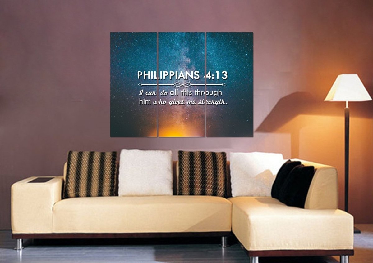 Philippians 413 Niv #4 Bible Verse Canvas Wall Art - Christian Canvas Wall Art