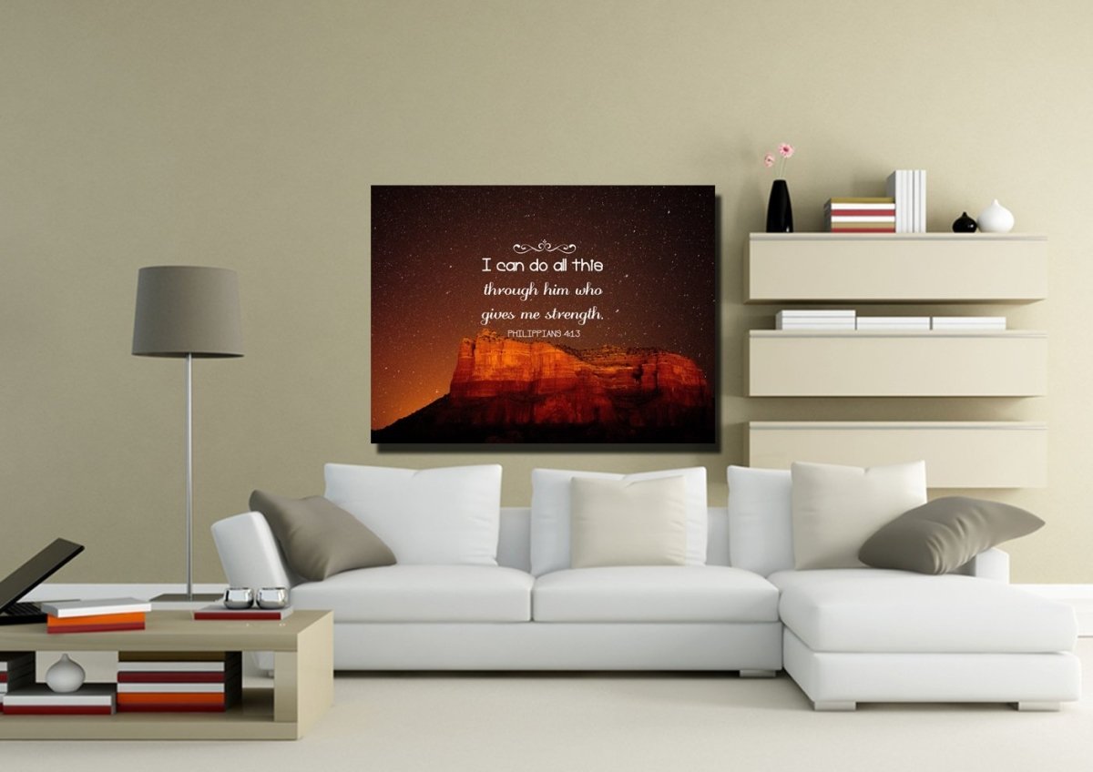 Philippians 413 Niv #5 Bible Verse Canvas Wall Art - Christian Canvas Wall Art