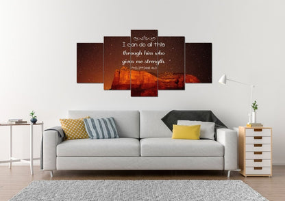 Philippians 413 Niv #5 Bible Verse Canvas Wall Art - Christian Canvas Wall Art
