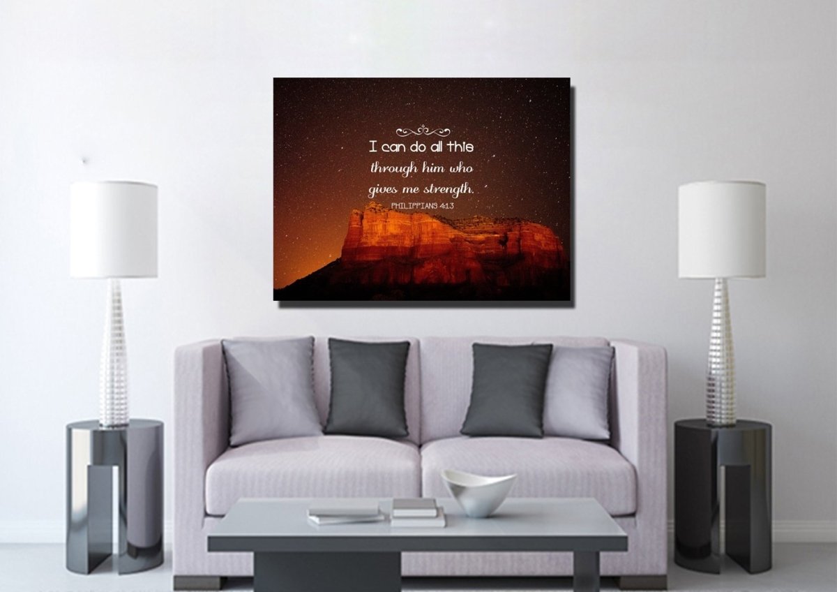 Philippians 413 Niv #5 Bible Verse Canvas Wall Art - Christian Canvas Wall Art