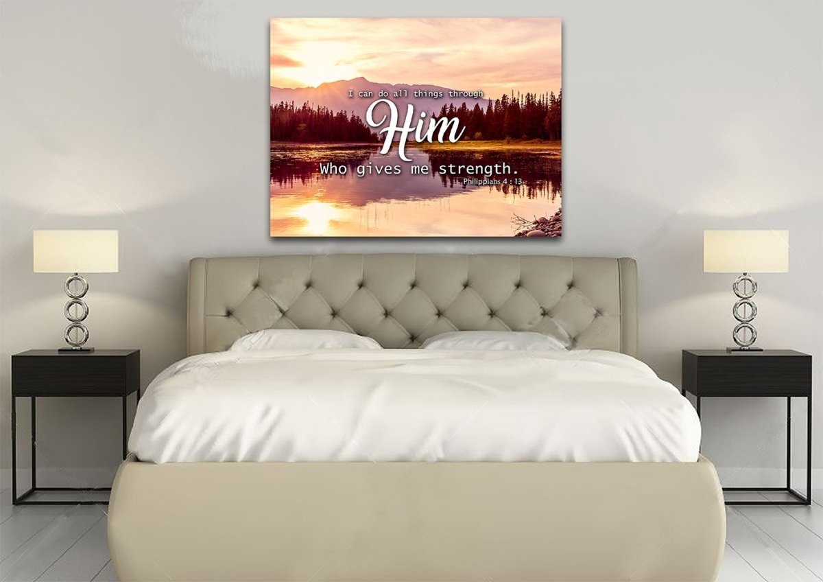 Philippians 413 Niv I Can Do All Things Through Christ Bible Verse Canvas Wall Art - Christian Canvas Wall Art