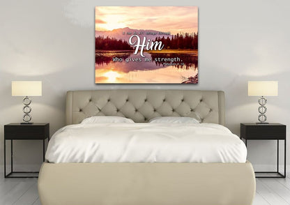 Philippians 413 Niv I Can Do All Things Through Christ Bible Verse Canvas Wall Art - Christian Canvas Wall Art