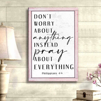 Philippians 46 Don’t Worry About Anything 2 Canvas Art - Bible Verse Canvas - Scripture Wall Art