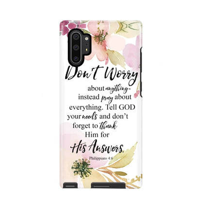 Philippians 46 Don’t Worry About Anything Bible Verse Phone Case - Scripture Phone Cases - Iphone Cases Christian