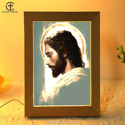 Picture Of Jesus Frame Lamp Art - Jesus Art Prints - Jesus Art - Christian Home Decor