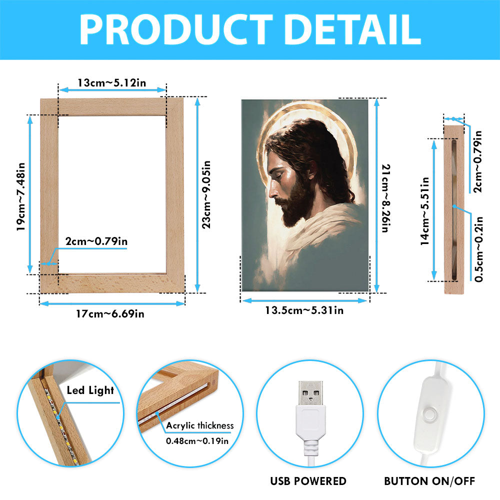 Picture Of Jesus Frame Lamp Art - Jesus Art Prints - Jesus Art - Christian Home Decor