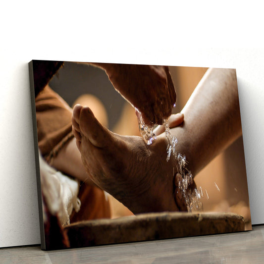 Picture Of Jesus Washing Feet - Jesus Canvas Wall Art - Christian Wall Art