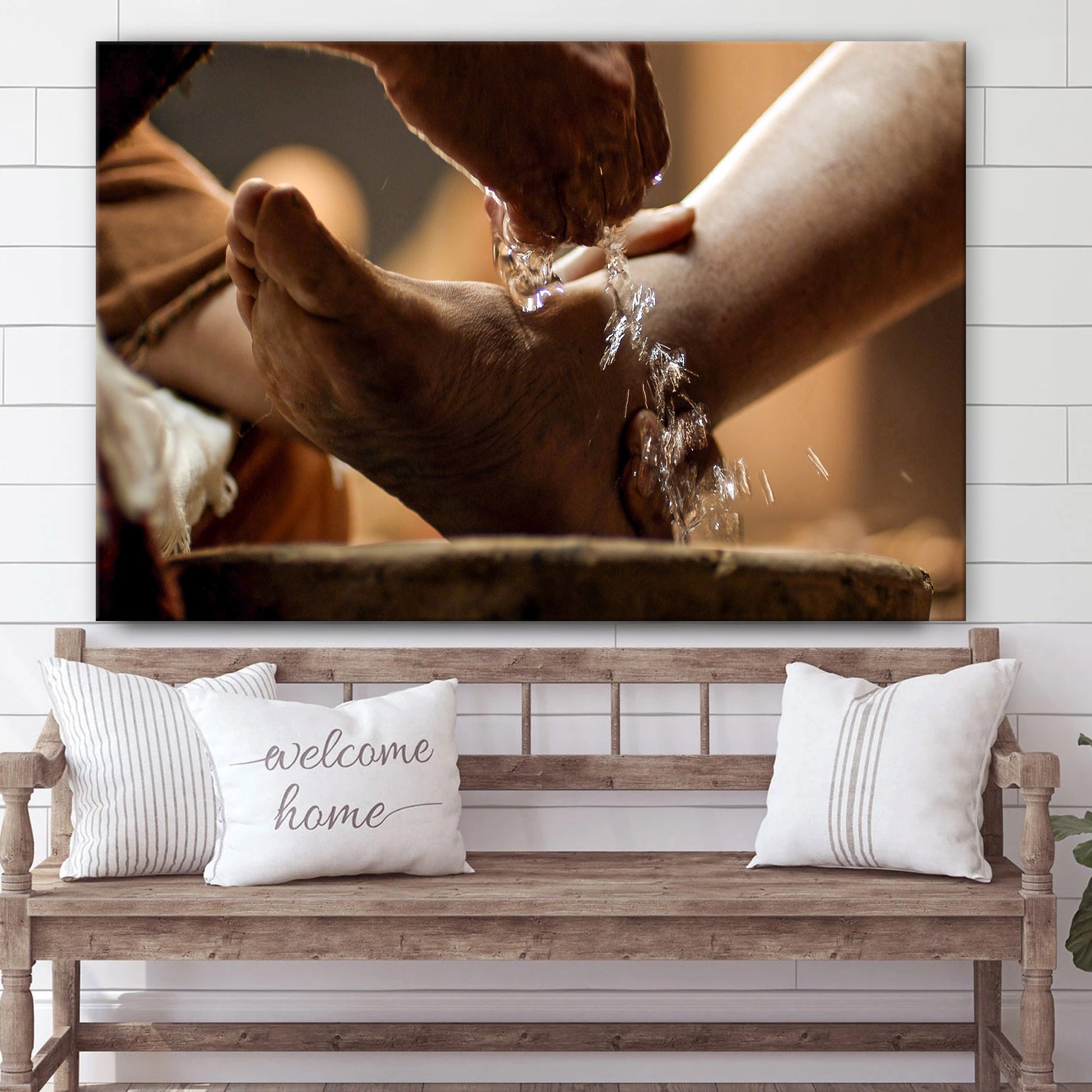 Picture Of Jesus Washing Feet - Jesus Canvas Wall Art - Christian Wall Art
