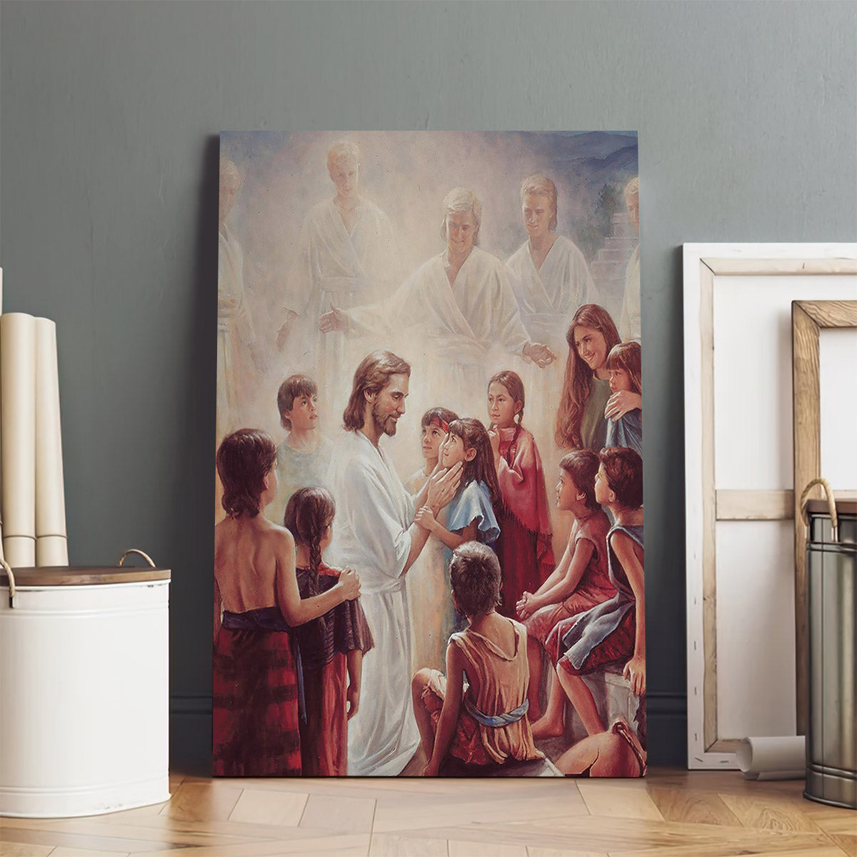 Pictures Of Jesus With Children - Behold Your Little Ones Portrait Canvas Wall Art - Christian Wall Decor