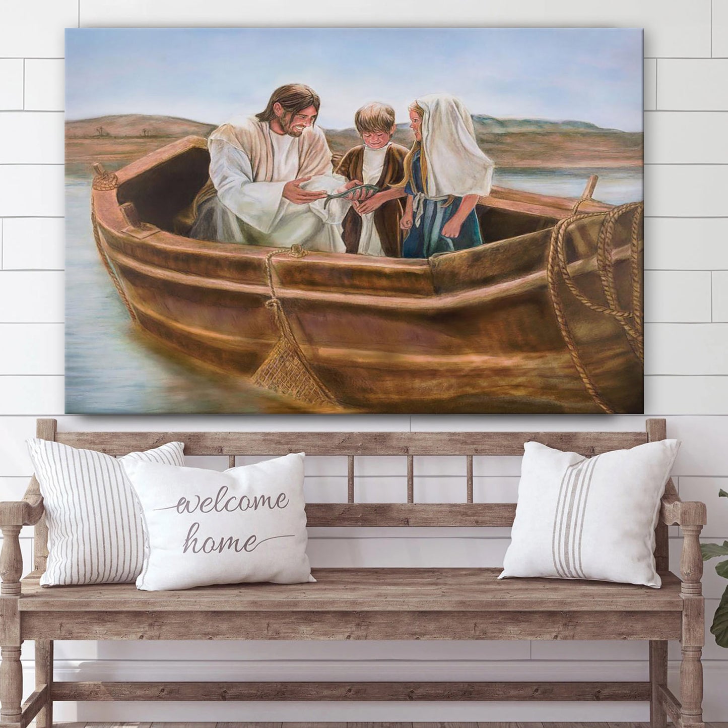 Pictures Of Jesus With Children - Little Fishers Of Men Canvas Wall Art - Christian Wall Decor