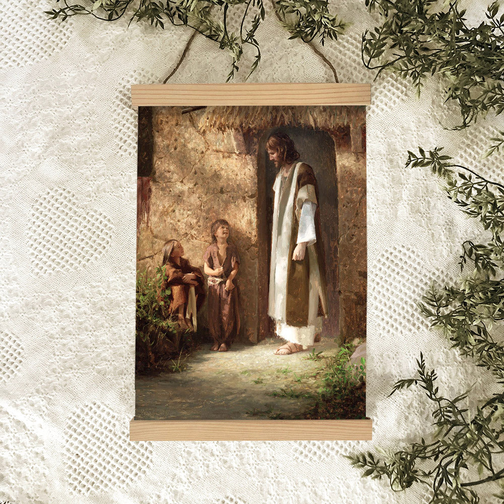 Pictures Of Jesus With Children - True Disciples Portrait Hanging Canvas Wall Art - Christian Wall Decor - Religious Canvas