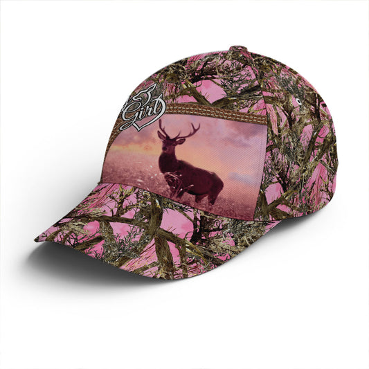 Pink Camouflaged Deer Hunting Baseball Cap