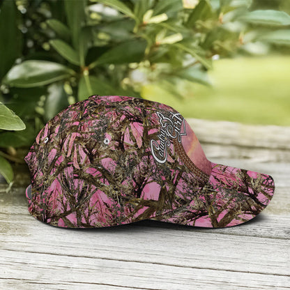 Pink Camouflaged Deer Hunting Baseball Cap