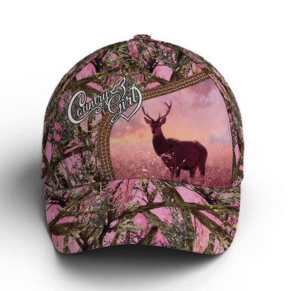 Pink Camouflaged Deer Hunting Baseball Cap