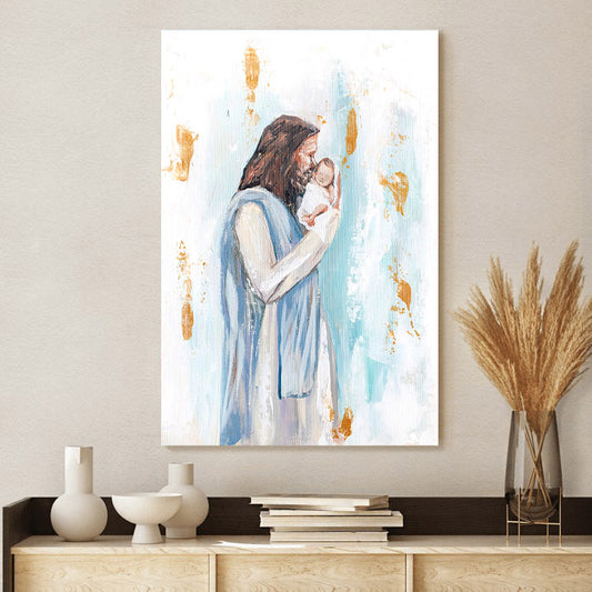 Pink I Knew You Jesus and Baby Paper Print - Wall Decorator - Jesus Painting On Canvas
