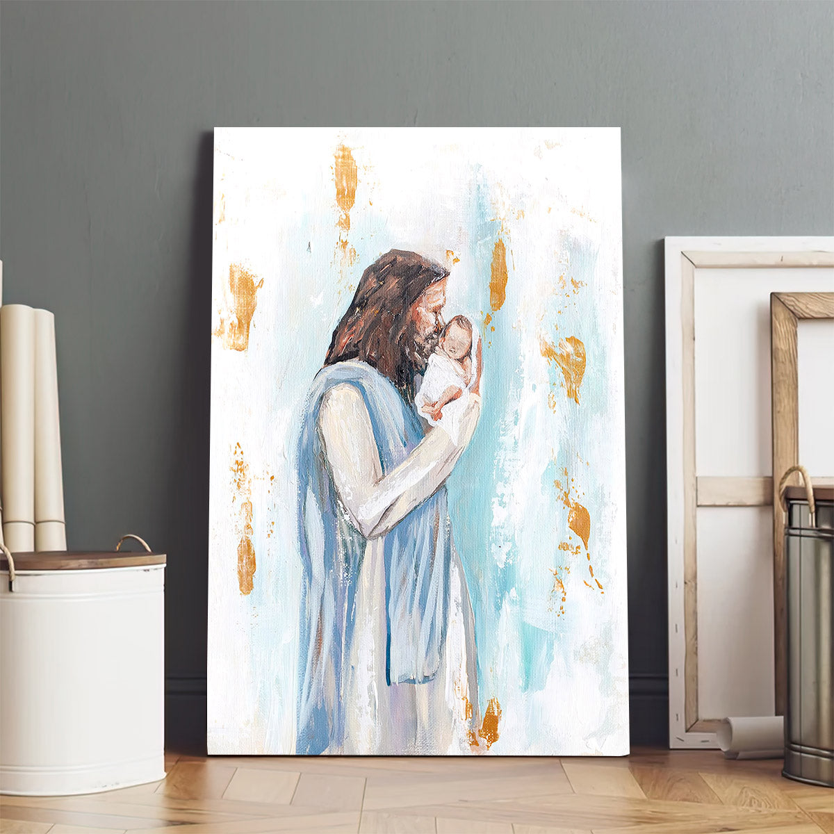 Pink I Knew You Jesus and Baby Paper Print - Wall Decorator - Jesus Painting On Canvas