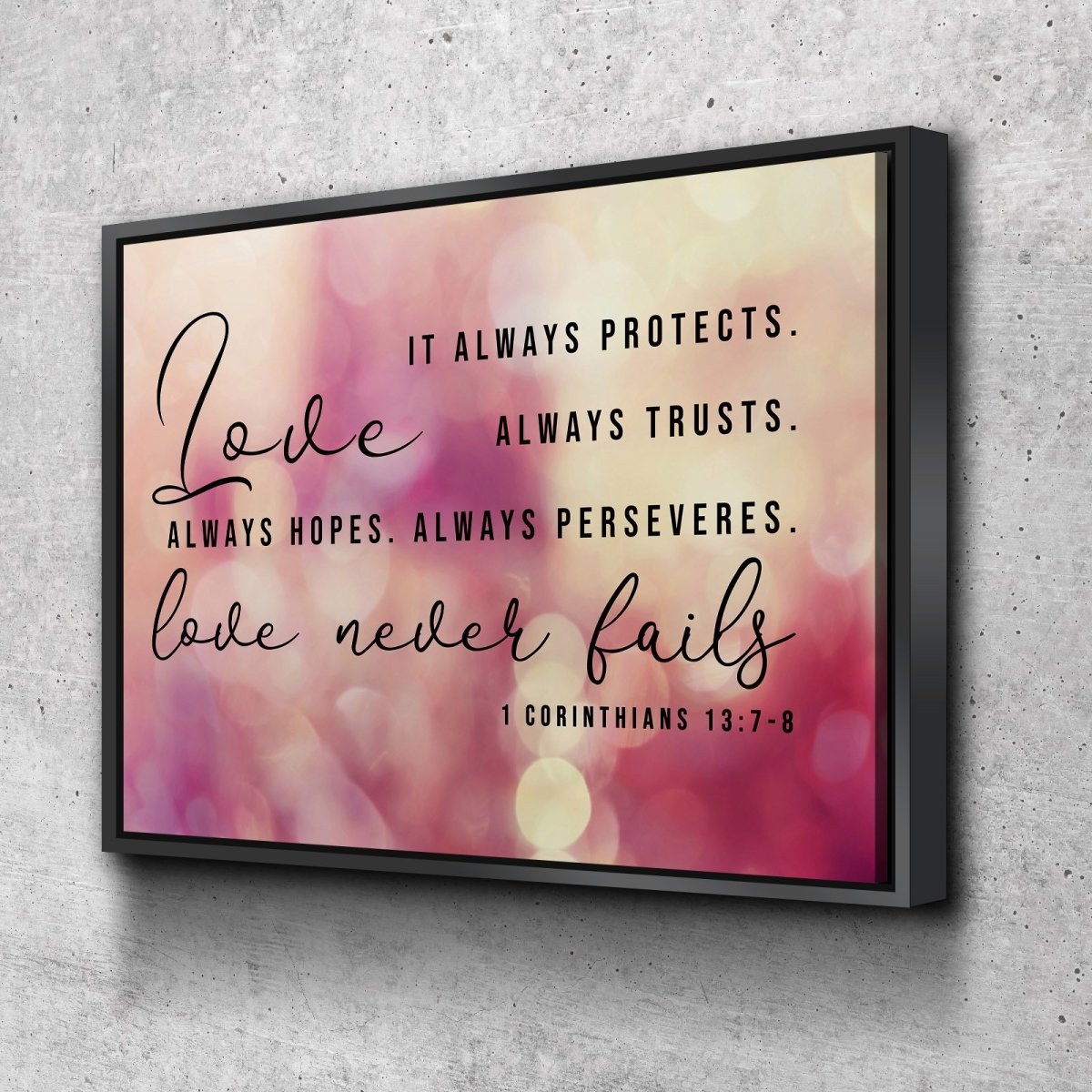 Pink & Purple Love Is Patient, Love Is Kind Wall Art - Christian Canvas Wall Art