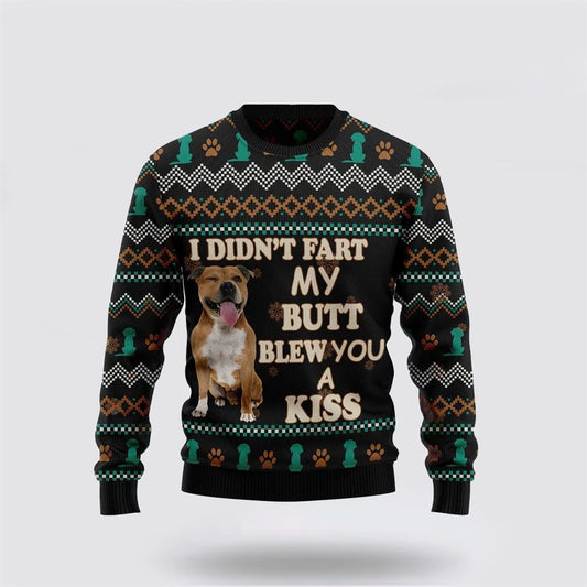 Pit Bull A Kiss Ugly Christmas Sweater For Men And Women, Gift For Christmas, Best Winter Christmas Outfit