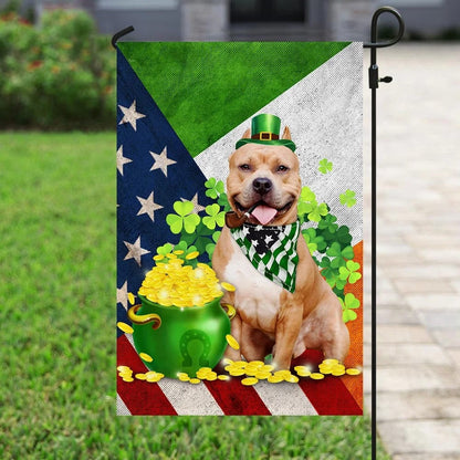 Pit Bull House Flag - St Patrick's Day Garden Flag - Outdoor St Patrick's Day Decor