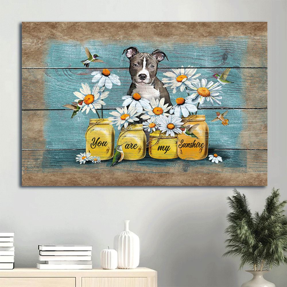 Pit Bull You Are My Sunshine 2 Canvas Wall Art - Christian Wall Decor