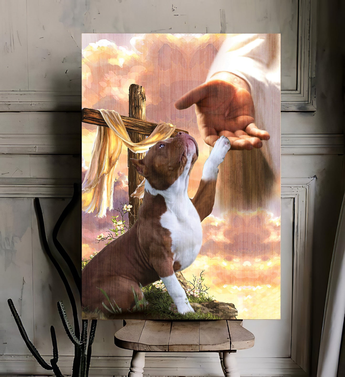 Pitbull God Hand Canvas - Canvas Decor Ideas