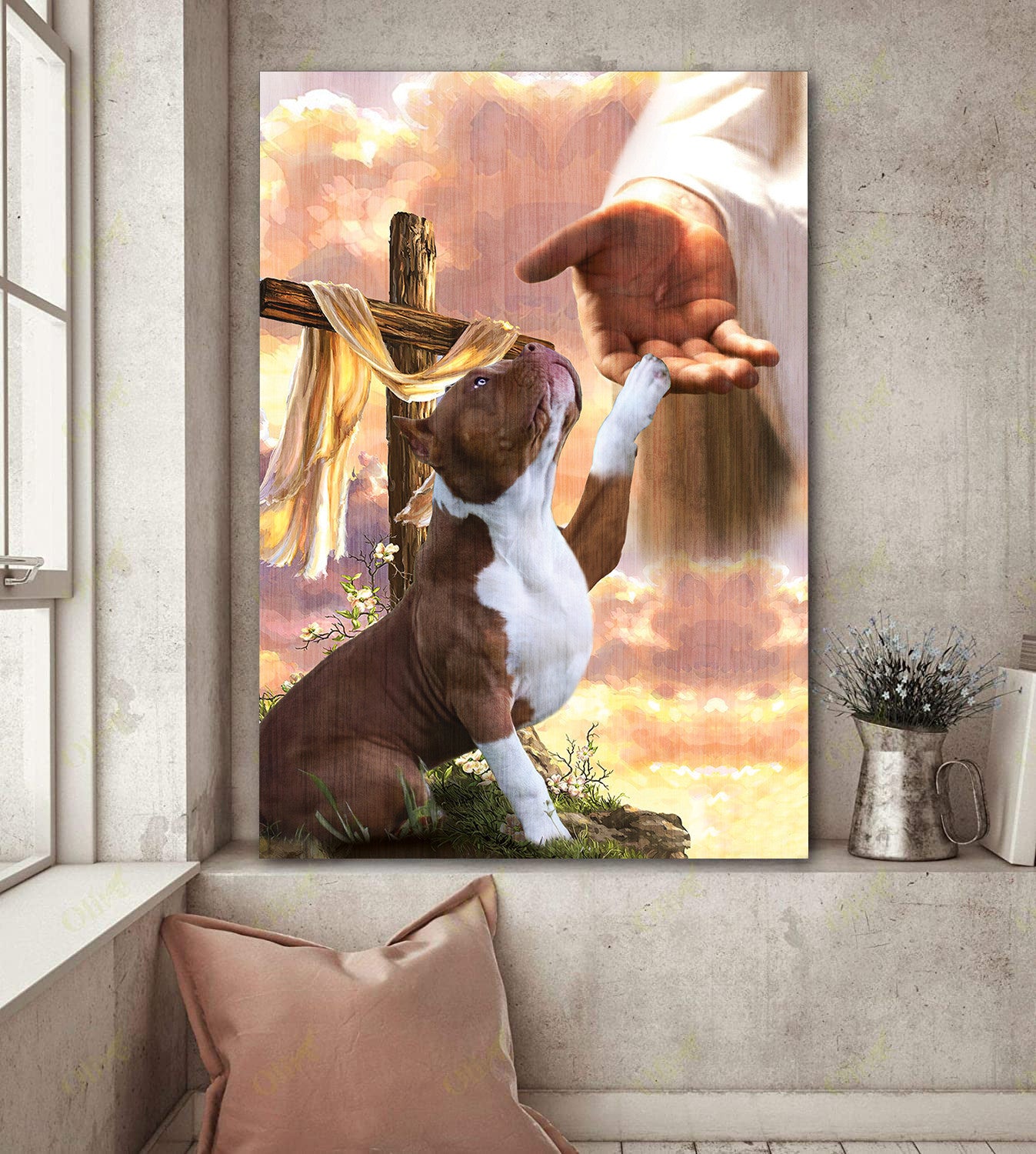 Pitbull God Hand Canvas - Canvas Decor Ideas