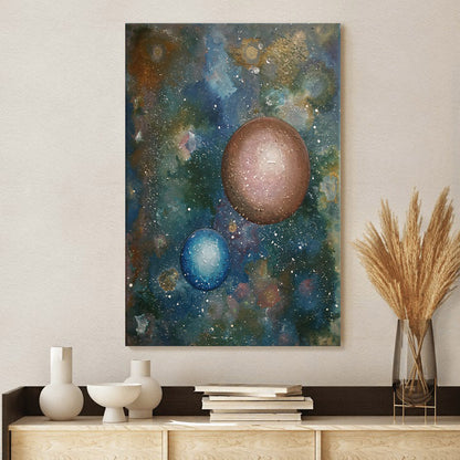 Planets Abstract Painting Canvas Wall Art - Canvas Wall Decor - Home Decor Living Room