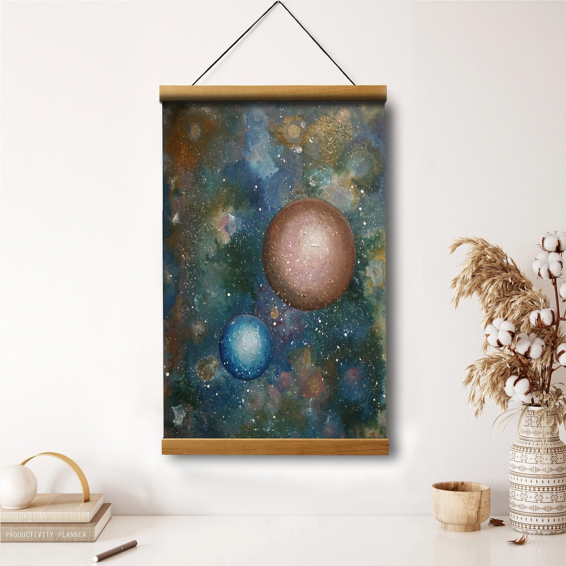 Planets Abstract Painting Hanging Canvas Wall Art - Canvas Wall Decor - Home Decor Living Room