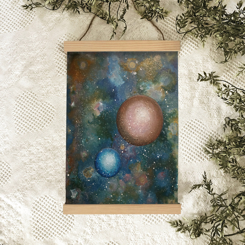 Planets Abstract Painting Hanging Canvas Wall Art - Canvas Wall Decor - Home Decor Living Room